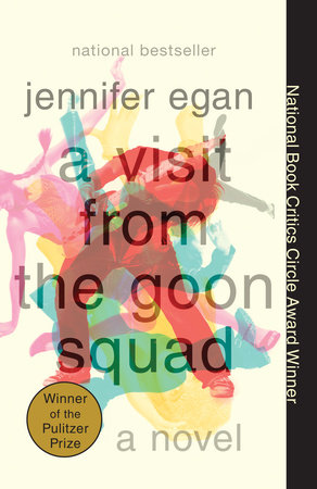 Book cover of 'A Visit from the Goon Squad' by Jennifer Egan, with blurred multicolored figures in motion