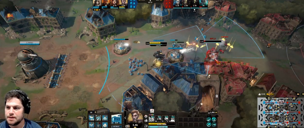 March of Giants gameplay with a streamer defeating their lane opponent... who happens to be a bot. 